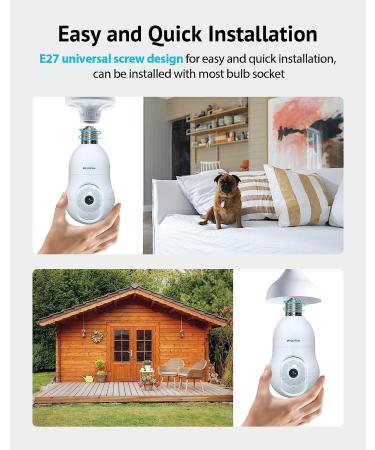 LaView 4MP Bulb Security Camera | 2K Wireless Outdoor Indoor | Motion Detection, Audible Alarm | Easy Installation | Alexa Compatible - Buy Online on SooperMarket.com