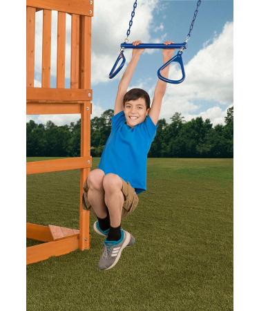 Ultimate Trapeze Bar with Rings - 6 Colors | Easy to Install | 250lb Capacity | DIY Swingset Accessory - Yellow - Buy Online on SooperMarket.com