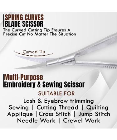 HARAMS Cuticle Spring Scissors Extra Fine Professional Precision Stainless Steel Nose Ear Facial Hair Thread Embroidery Trimming Scissors Stratum Corneum Scissors for Eyebrows Eyelashes Dry Skin - Buy Online on SooperMarket.com