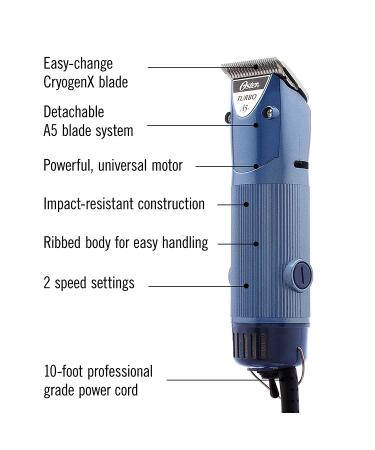 Oster A5 Pet Grooming Clippers | 2-Speed Settings, Detachable Blade - Blue - Buy Online on SooperMarket.com