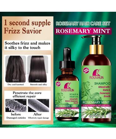Rosemary Mint Hair Shampoo & Serum Set | All Hair Types | Nourishing Rosemary Oil for Men & Women - Buy Online on SooperMarket.com