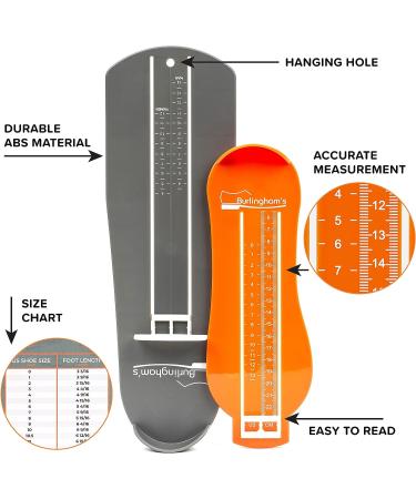 Burlingham's Shoe Size Measuring Devices for Adults and Kids - Accurate Foot Measuring Set - Easy-to-Use Shoe Sizer Tool - 2 Pack - Buy Online on SooperMarket.com