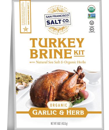 Organic Turkey Brine Kit - 16 oz. Garlic & Herb with Brine Bag by San Francisco Salt Company