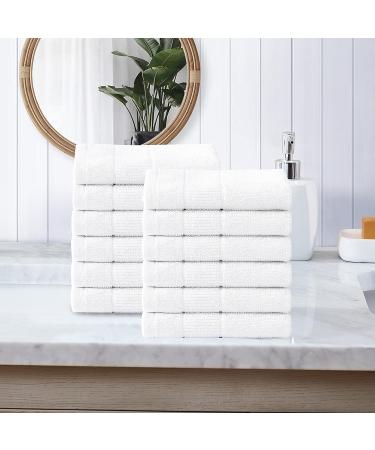Tommy Bahama Island Retreat White 12pc Washcloths Set - Absorbent & Fade-Resistant Cotton Towels for Fashionable Bathroom Decor - Buy Online on SooperMarket.com