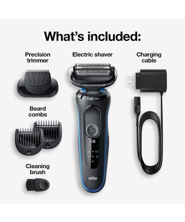 Braun Series 5 5020 Electric Razor for Men Foil Shaver with Beard Trimmer - Rechargeable, Wet & Dry with EasyClean - Black - Buy Online on SooperMarket.com