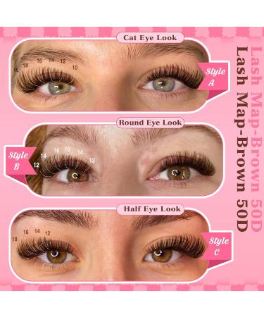 Buy Goddvenus Brown Eyelash Clusters - 320pcs Fluffy DIY Individual Lashes for Natural Wispy Look | 40D 50D D Curl Extensions - International Shipping Available - Buy Online on SooperMarket.com