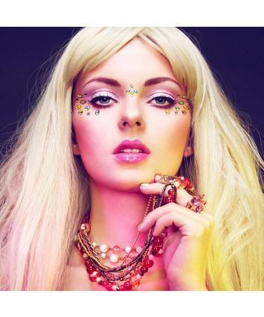 Set of 4 Rhinestone Face Jewels & Festival Gems - Crystal Lemon Temporary Tattoos - Buy Online on SooperMarket.com