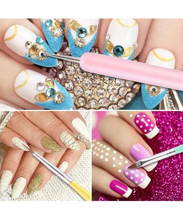 WLLHYF 6Pcs Nail Art Brushes Set - Design Tools for Gel Nail Polish, Carved Brush, Liner Brush, Dotting Pen - Ideal for Home Salon DIY Manicure - Buy Online on SooperMarket.com