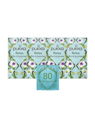 Pukka | Organic herbal tea Relax | Chamomile cardamom and fennel | for moments of calm | Pack of 4 | 80 tea bags