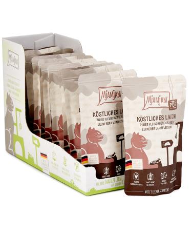 Mjamjam - Premium wet food for cats - squeezing - pure meat enjoyment - Pure delicious lamb 12 -pack (12 x 125 g) grain free with extra meat lamb 125 g (12 pack)