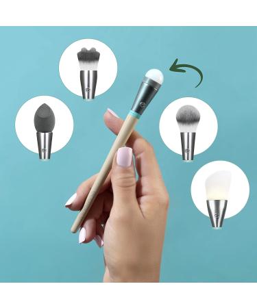 EcoTools Wake Up + Glow Makeup Brush Set with Beauty Blender, Silicone Applicator, Face Mask Brush, Eye Roller - 6 Pc Set - Buy Online on SooperMarket.com
