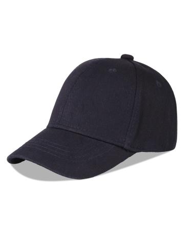 LANGZHEN 100% Cotton Outdoor Children's Kids Plain Baseball Cap Hat Adjustable Sun Hat for Girls Boys 1-2 Years Black