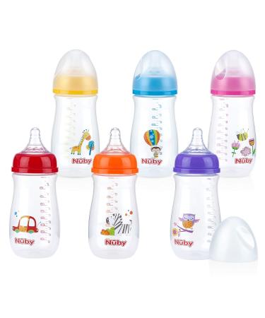Nuby Wide Neck Bottle with Anti-Colic Air System  Colors/Prints May Vary  1pk Multi - Buy Online on SooperMarket.com