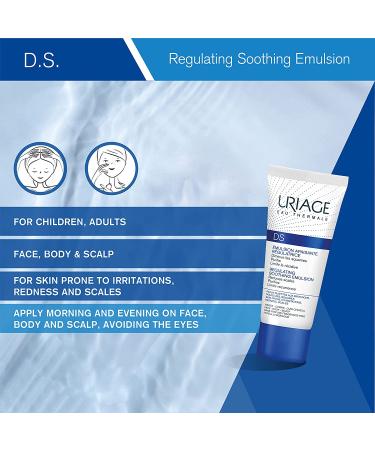 Uriage DS Regulating Soothing Emulsion - Fragrance-Free, 1.35 fl oz (40 ml) | Soothes & Regulates Skin - Buy Online on SooperMarket.com
