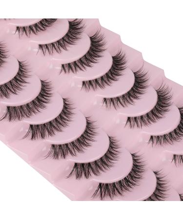 Wiwoseo 15MM Cat Eye False Eyelashes - Natural Wispy Russian Strip Lashes, 10 Pairs for Small Eyes - Buy Online on SooperMarket.com