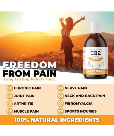 CB2 HEMP OIL - 225 000mg Extra Strength Organic / 240mL / 8oz | Pain Relief Anti-Inflammatory Stress & Tension Relief Enhanced Sleep | Natural Orange Flavor Omega 3 GLA | Certified Organic Non-GMO | Made in Canada - Buy Online on SooperMarket.com