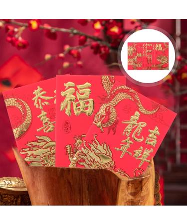 TEHAUX 30pcs Spring Festival Red Pocket Chinese Hong Bao Chinese Money Envelopes Red Envelopes Cash Envelopes 2024 Red Packets Money Packet Money Bag Dragon Packets China Paper Wedding - Buy Online on SooperMarket.com