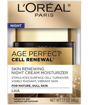 L'Oreal Paris Age Perfect Cell Renewal Night Cream 1.7 oz - Radiant Skin Moisturizer with Salicylic Acid - Buy Online on SooperMarket.com