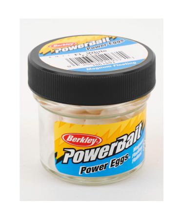 Berkley PowerBait Power Eggs Floating Magnum Fishing Soft Bait, Fluorescent White - Original Scent, .5 oz Small Jar