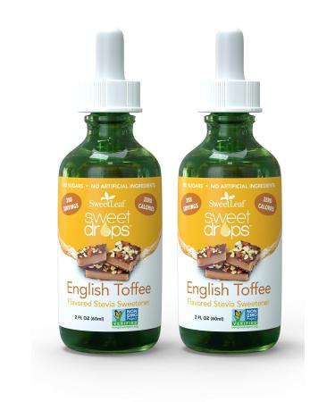SweetLeaf Sweet Drops Liquid Stevia Sweetener, English Toffee, 2 Ounce (Pack of 2) 2 Ounce (Pack of 2) Sweetener