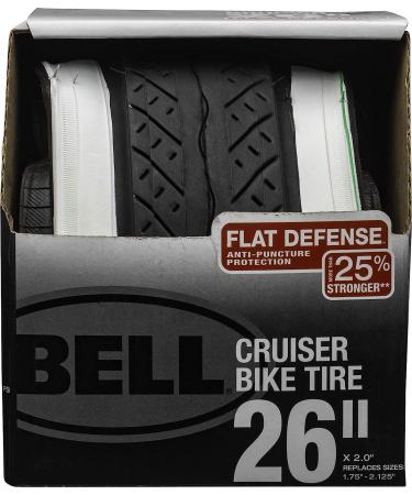 Bell Comfort Cruiser Bike Tires with Flat Defense - Whitewall | Flat Defense Technology for Smooth Rides - Buy Online on SooperMarket.com