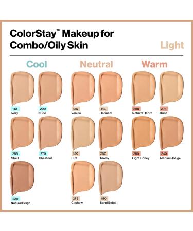 Revlon Colorstay Liquid Foundation Makeup for Combination/Oily Skin SPF 15 - Dune (295) 30 ml - Matte Finish - Longwear Formula - Pack of 1 - Buy Online on SooperMarket.com