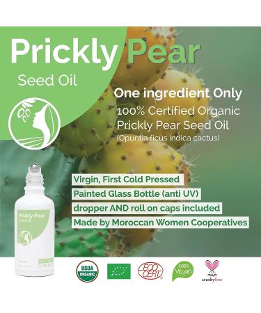 Fatima's Garden Prickly Pear Seed Oil USDA Ecocert Certified Organic Moroccan Anti-aging Moisturizer for Face, Hair, Skin & Nails 1 Fl Oz - Buy Online on SooperMarket.com