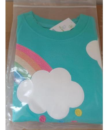 Girls Rainbow Sweatshirt for Kids | Cotton Long Sleeve Pullover Age 1-12 Years | Toddler Casual Jumper T-Shirt - Buy Online on SooperMarket.com