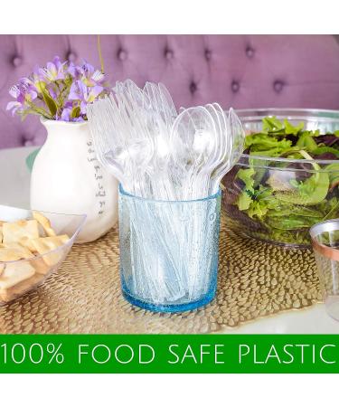 Plasticpro Disposable Clear Plastic Soup Spoons - Heavyweight Utensils - 100 Count - Buy Online on SooperMarket.com