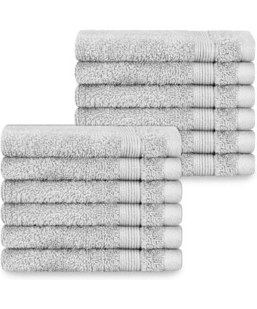 Adobella 12-Pack Luxury 100% Cotton Washcloths - Super Soft & Absorbent Baby & Body Wash Towels - Quick Drying 13x13 inches - Small Face Towel for Bathroom - White - Buy Online on SooperMarket.com