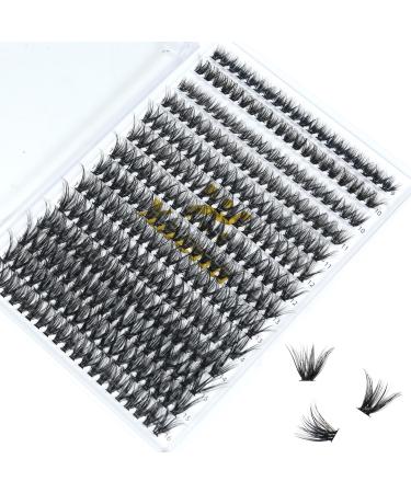 Xaena 280pcs 40D-0.07 D-MIX 9-16mm DIY Eyelash Extension Individual Cluster Lashes and Bottom Lashes Mixed Pack Soft Grafting Fake False Eyelashes Bunche (40D-0.07D-9-16MIX)