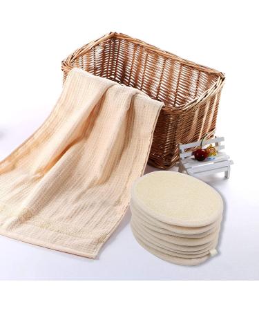 20 Pack Exfoliating Loofah Sponge Pads - 100% Natural Luffa & Terry Cloth Scrubber Body Glove for Men and Women - Ideal for Bath, Spa, and Shower - Buy Online on SooperMarket.com