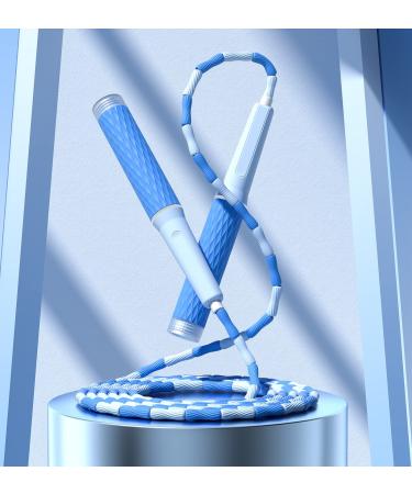 VIIBASE 1 Pack Premium Soft Beaded Jump Rope Adjustable Tangle- Free Segmented Skipping Rope for Kids Man and Women Fitness Training and Weight Loss Blue