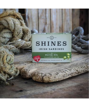 Shines Tinned Irish Sardines in Olive Oil - Pilchards - 12 x 106g Cans - Buy Online on SooperMarket.com