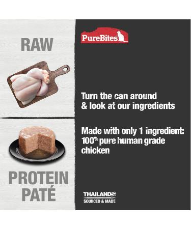 PureBites 100% Pure Chicken Pate Cat Treat|Single 2.5oz can|only 1 Ingredient Chicken 71 g (Pack of 16) - Buy Online on SooperMarket.com