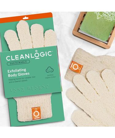 Clean Logic Exfoliating Bath & Shower Gloves - 1 Pair for Smooth Skin - Buy Online on SooperMarket.com