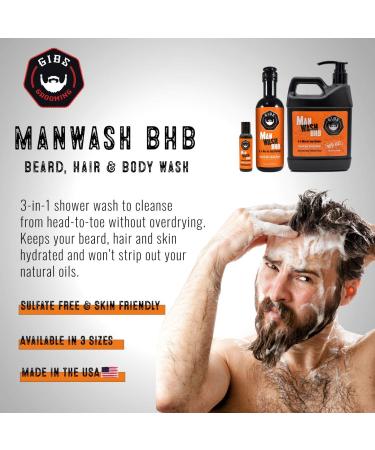 GIBS 3-in-1 Body Wash for Men with Tea Tree Oil - Moisturizing & Cleansing Liquid Body Wash in 3 Sizes | 33.8 Fl Oz - Buy Online on SooperMarket.com