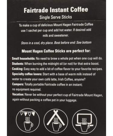 Mount Hagen Organic Fairtrade Instant Coffee Sticks - 25 Pack (1.76 oz) - Premium Quality & Convenience - Buy Online on SooperMarket.com