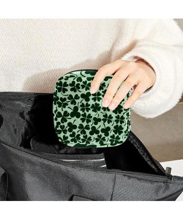 Clover Icons Pattern Sanitary Napkin Storage Bag | Menstrual Cup Pouch | Nursing Pad Holder | Portable Period Bag - Multi-colored - Buy Online on SooperMarket.com