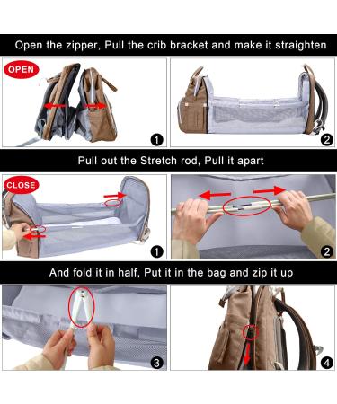 SndMor Wrap Bag Backpack - Multifunctional Diaper Bag with Bed Function & Stroller Hook | Ideal for Moms & Dads | Khaki - Buy Online on SooperMarket.com