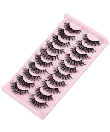 10 Pairs Wiwoseo Faux Mink Eyelashes - Natural Wispy 3D Effect - Buy Online on SooperMarket.com