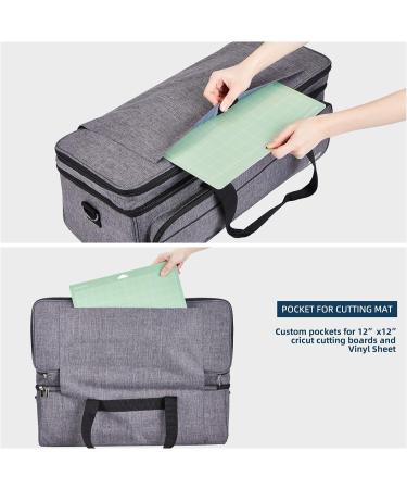 NICOGENA Double Layer Carrying Case for Cricut Explore Air 2 & Maker - Grey | Mat Pocket & Large Front Pockets for Tools & Supplies - Buy Online on SooperMarket.com