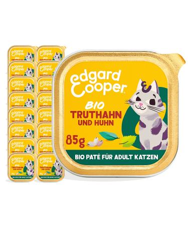 Edgard & Cooper cat food wet gate bio grain -free cat adult adult or active wet feed biological pat 85g x 16 turkey tasty and balanced food organic turkey/chicken 85 g (16 Pack)