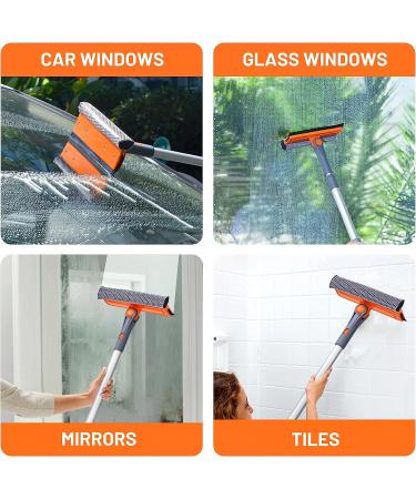 Eazer Professional 2-in-1 Window Squeegee with Extension Pole | Multi-Use Window Cleaner Tool for Window Washing | Multiple Angles for Effective Window Cleaning - Buy Online on SooperMarket.com