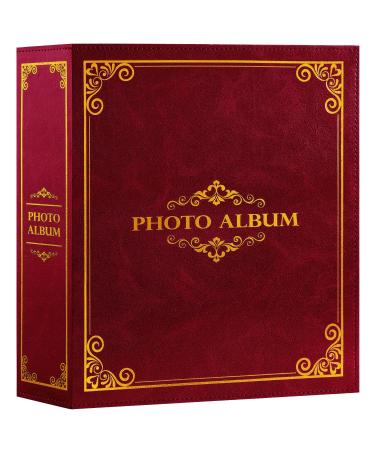Lanpn photo album 10x15 1000 traditionally extra large XXL synthetic leather plug in petzelbalbum for high and landscape photos pictures red 1000 bags red