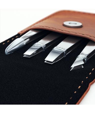 Fox Medical Equipment Stainless Tweezer Set - Best Eyebrow Tweezers for Women - Precision Tweezer Set - Sharp Tweezers for Ingrown Hair Removal - Fine Point Brow Tweezers - Facial Hair Plucker