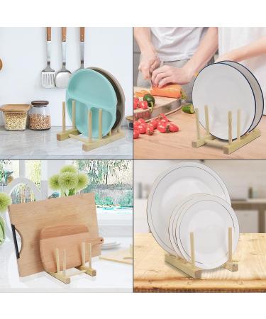 ChengFu Bamboo Baby Plate Holder | Kitchen Cabinet Organizer for Baby Dishes and Utensils - Buy Online on SooperMarket.com