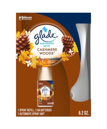 Glade Automatic Spray Refill and Holder Kit, Air Freshener for Home and Bathroom, Cashmere Woods, 6.2 Oz