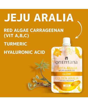 Orientana - Glow Face Mask Golden Aralia & Turmeric | Natural & Vegan | Hydrating Moisturising Glowing Soothing Brightening Normal Skin | Anti Ageing Wrinkle & Redness Reducer - 30ml - Buy Online on SooperMarket.com