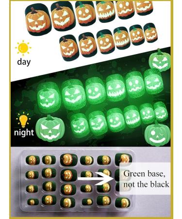 Halloween Luminous Press-On False Nails for Kids | 3 Boxes of Themed Fake Nails with Adhesive Tabs | Short Full Cover Nail Art Decoration - Buy Online on SooperMarket.com